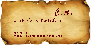 Czifrák Abdiás névjegykártya